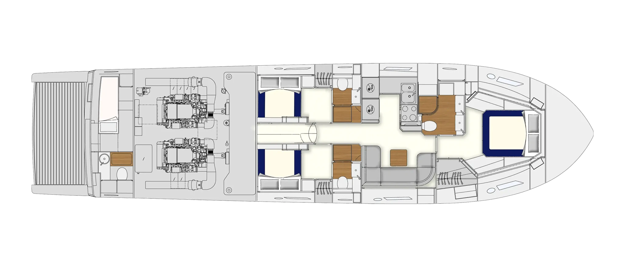 Itama 62RS - Lower deck OPT - blu