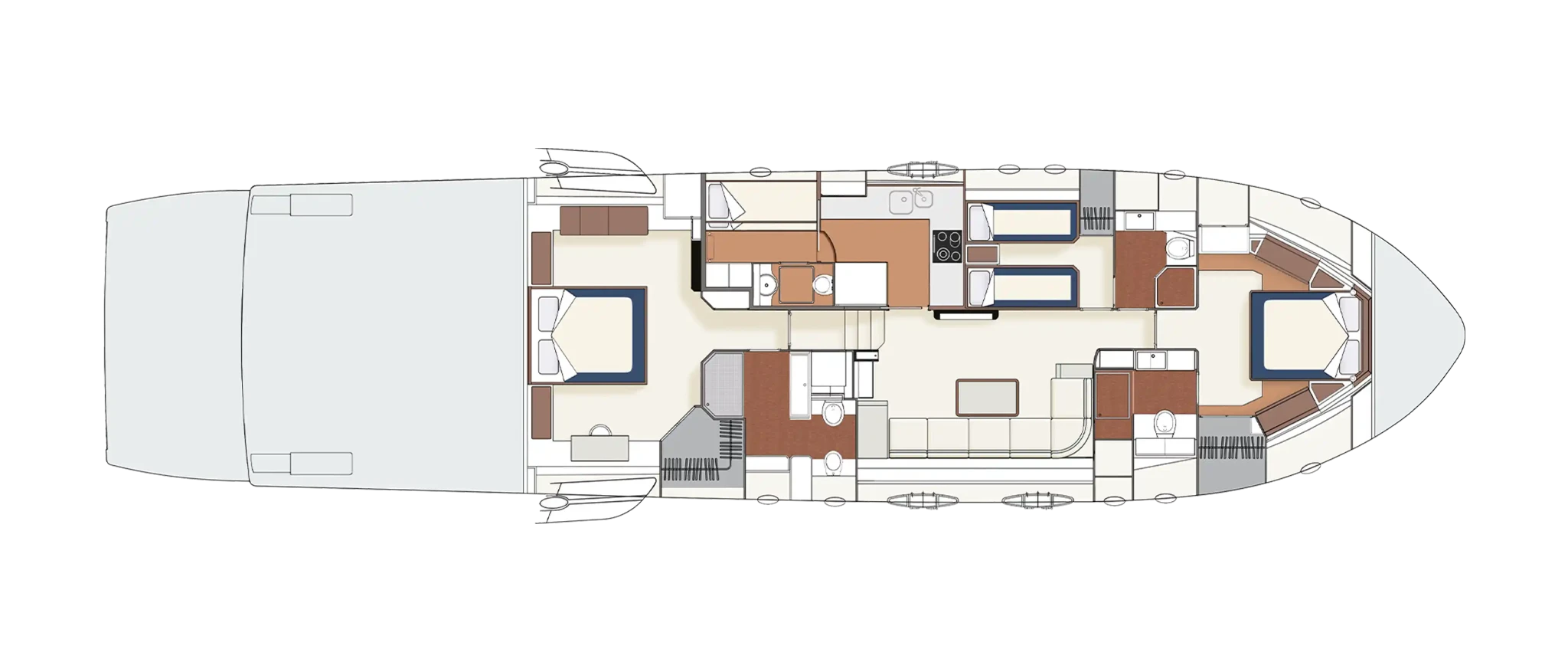 Itama 75 - Lower deck - blu