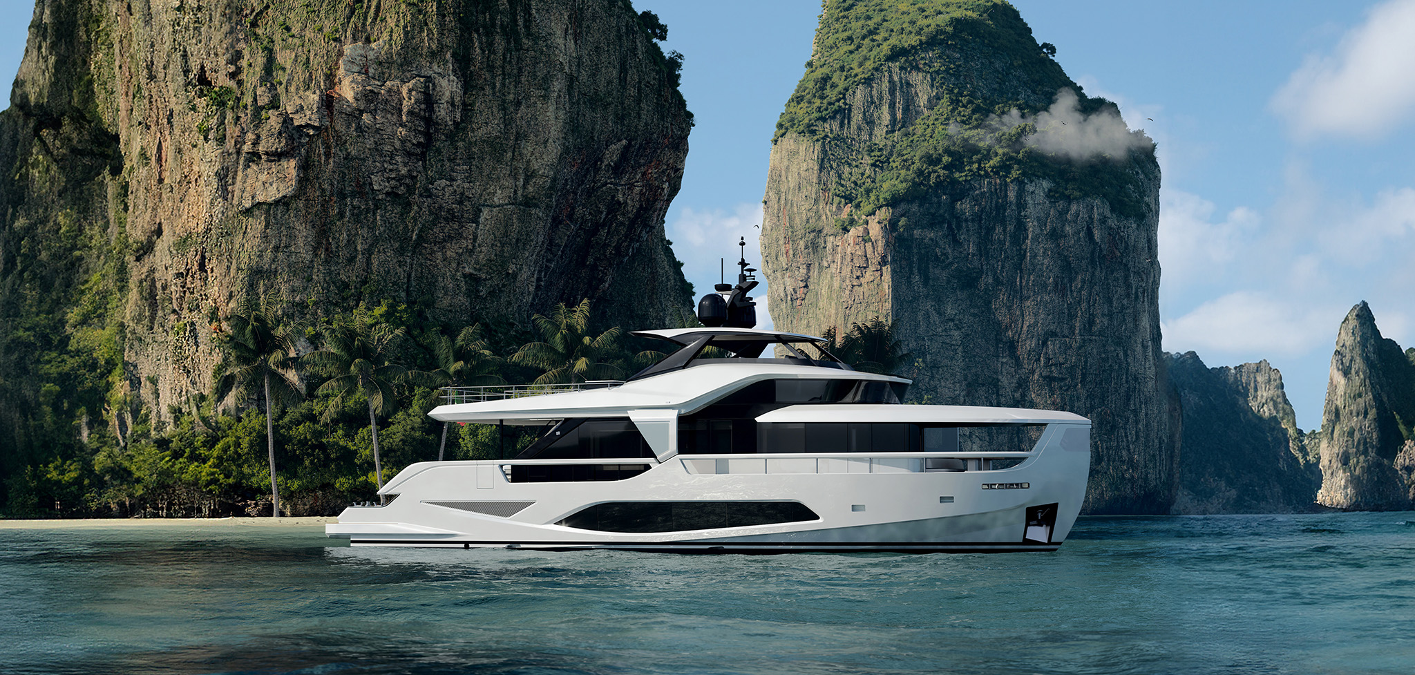 yacht mit flybridge